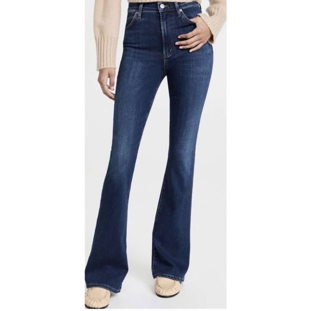 Citizens of Humanity Lilah High Rise Flare Stretch Denim Boho Blue Women Sz 26